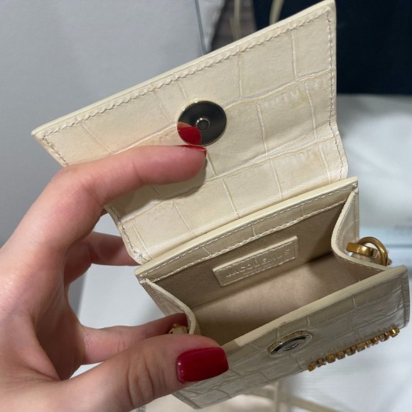 limited edition Jacquemus Natural Beige Croc Le Chiquito Clutch crossbody bag - Picture 6 of 7